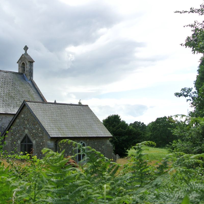 Aldringham church on the heath near Leiston Suffolk
