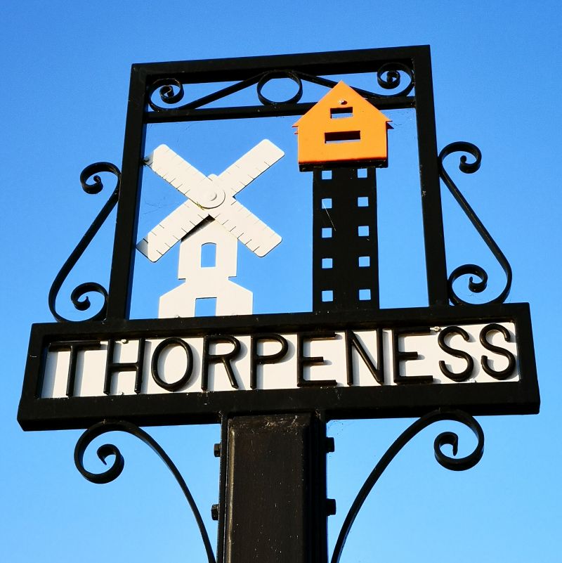 Thorpeness village sign Suffolk